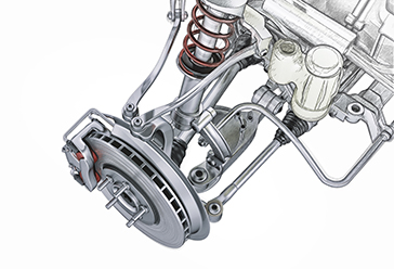 automotive braking component on a white background