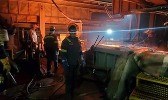 Waupaca Foundry Tell City employees working on a Cupola replacement 