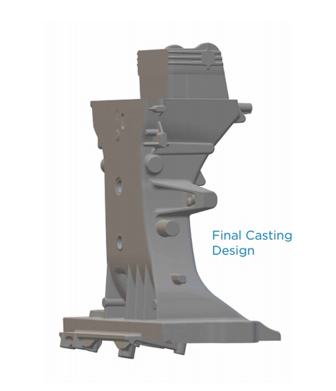 final casting design for a Waupaca Foundry tractor steering column support