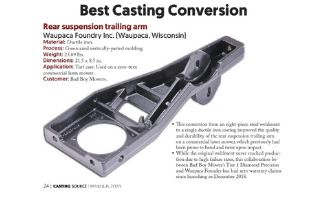 American Foundry Society Awarded Waupaca Foundry "Best Casting Conversion."