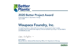 Waupaca Foundry Wins 2020 Better Project Award